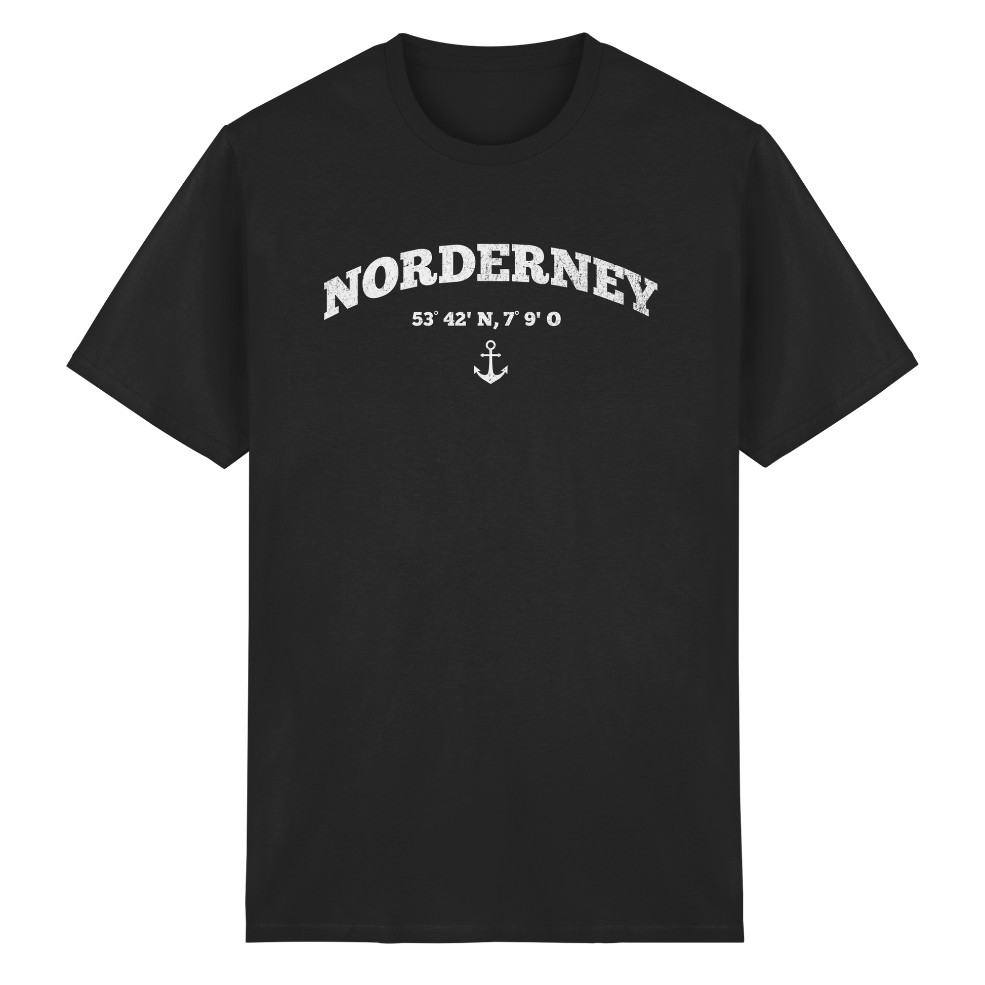 Norderney - Koordinaten und Anker - Heavy Cotton T-Shirt