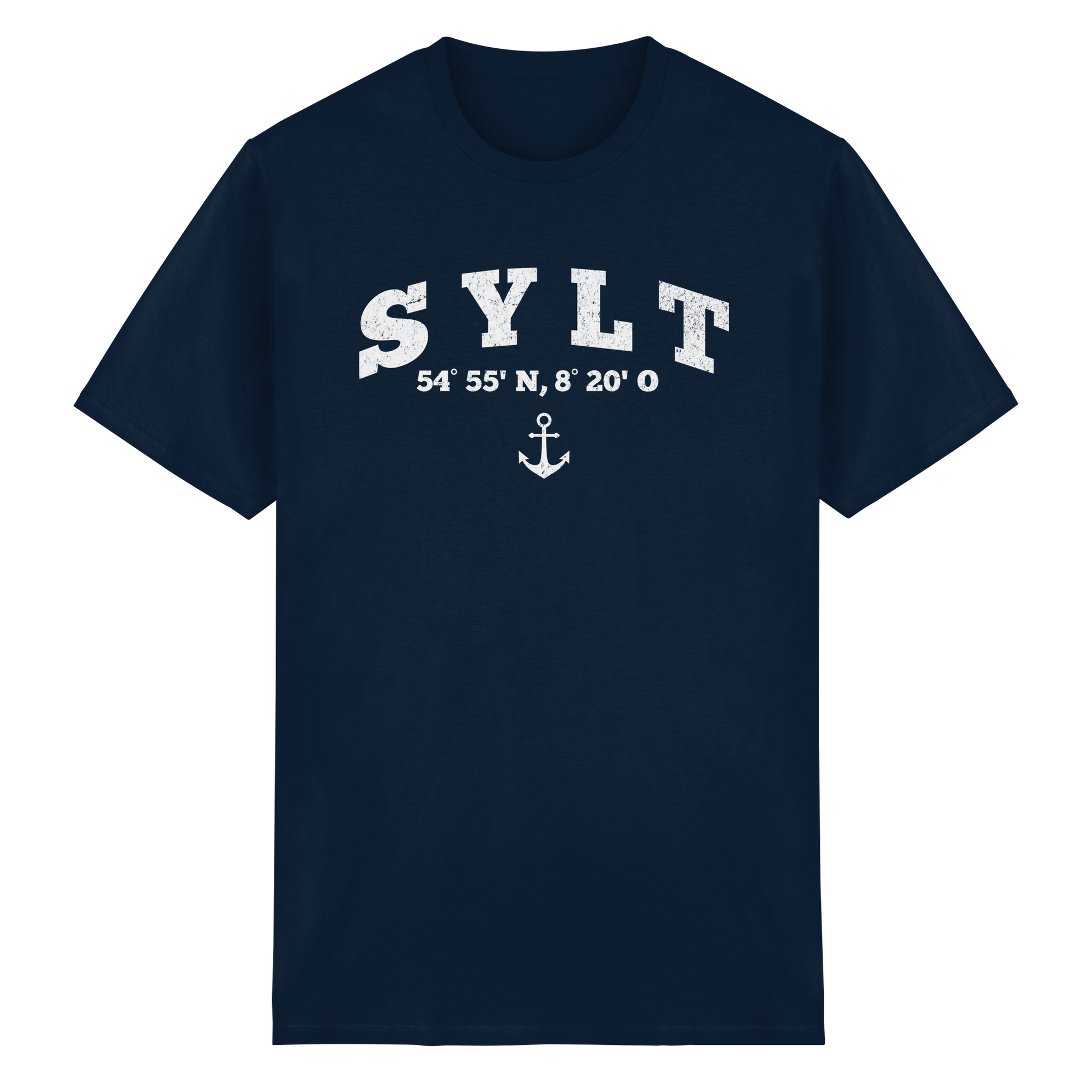 Sylt - Koordinaten und Anker - Heavy Cotton T-Shirt