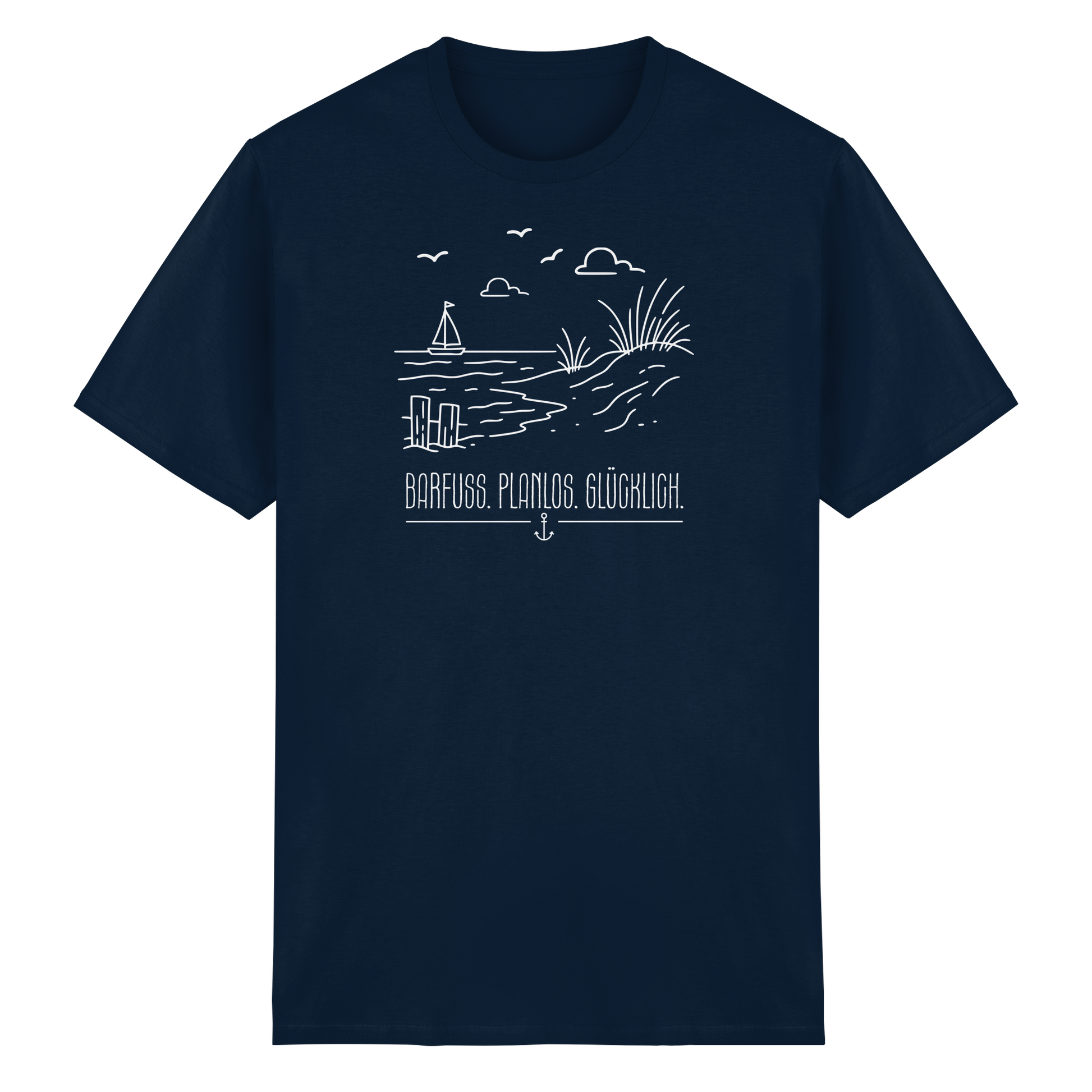 BARFUSS. PLANLOS. GLÜCKLICH. - Heavy Cotton T-Shirt
