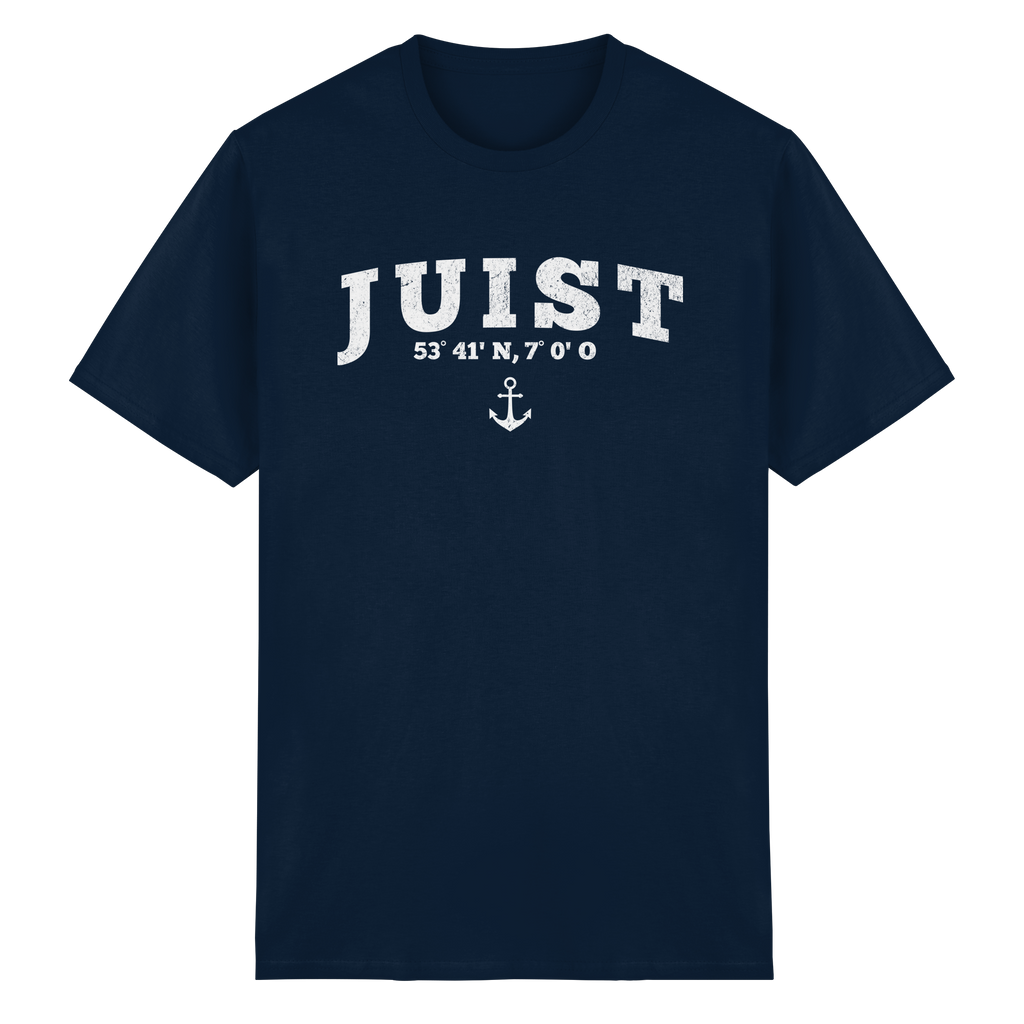 Juist - Koordinaten und Anker - Heavy Cotton T-Shirt