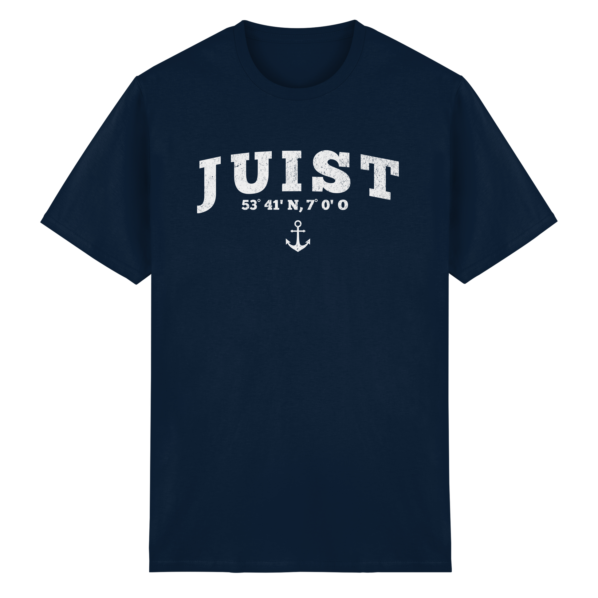 Juist - Koordinaten und Anker - Heavy Cotton T-Shirt