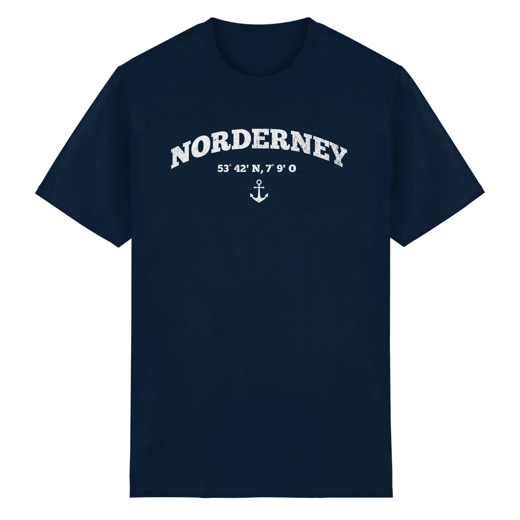 Norderney - Koordinaten und Anker - Heavy Cotton T-Shirt