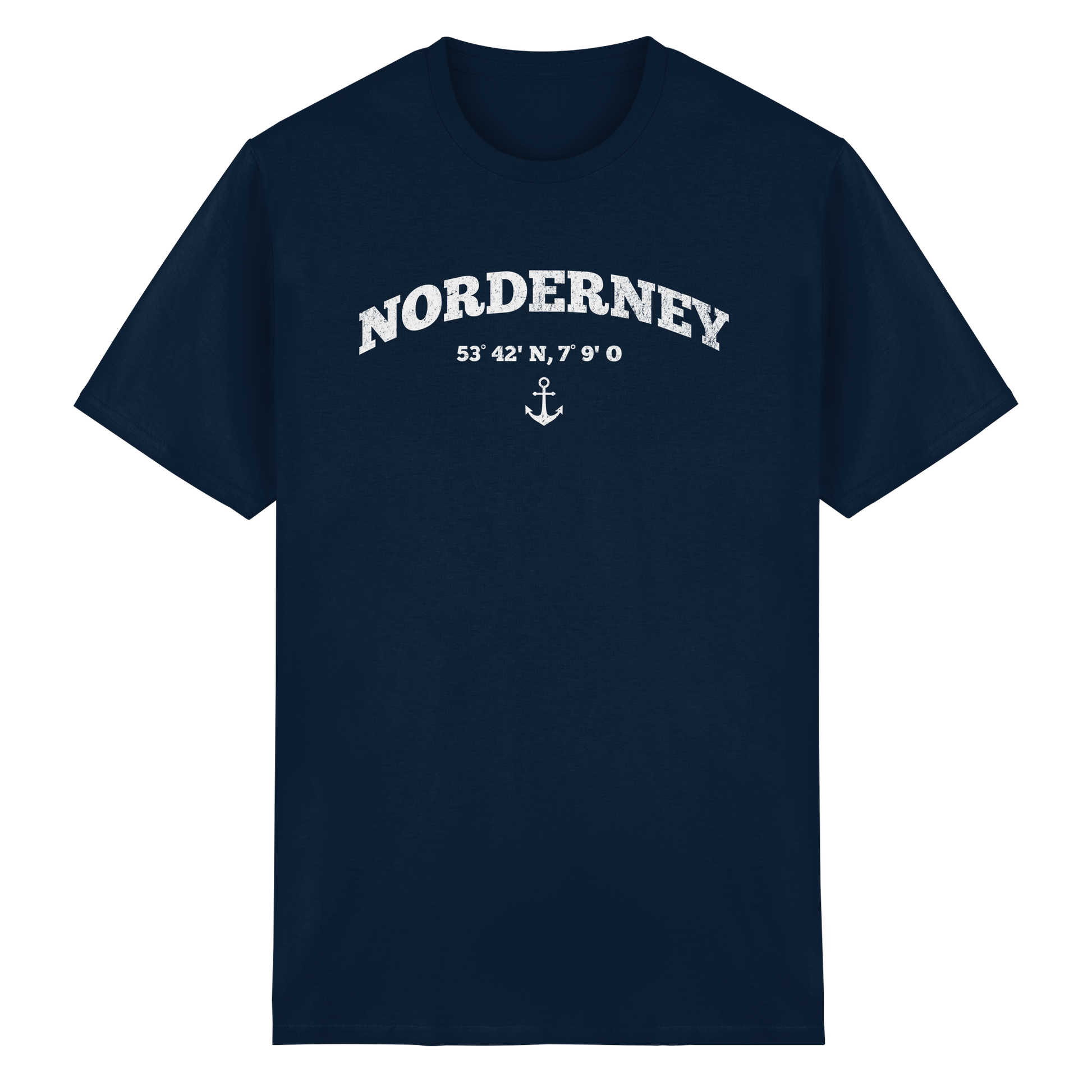 Norderney - Koordinaten und Anker - Heavy Cotton T-Shirt