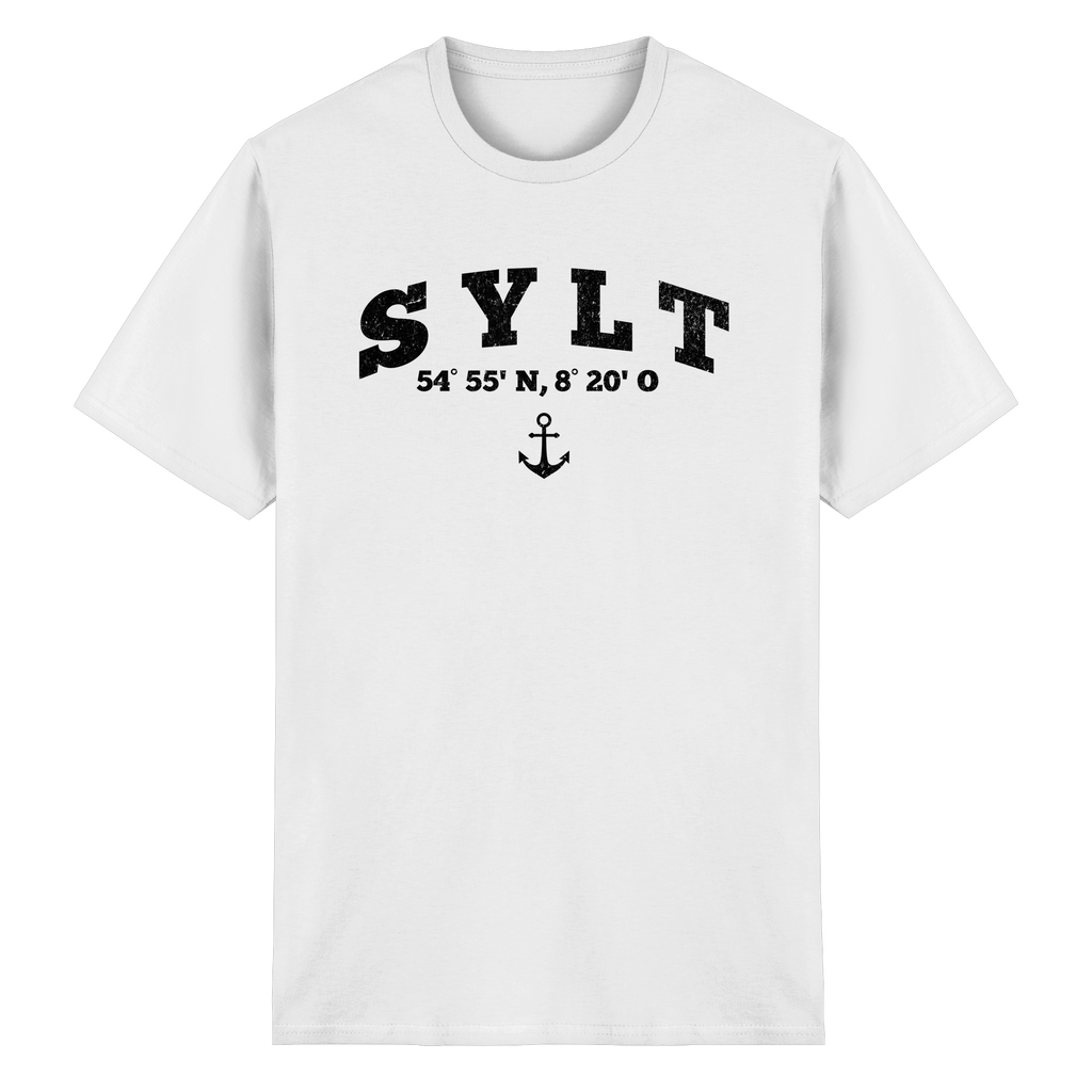 Sylt - Koordinaten und Anker - Heavy Cotton T-Shirt