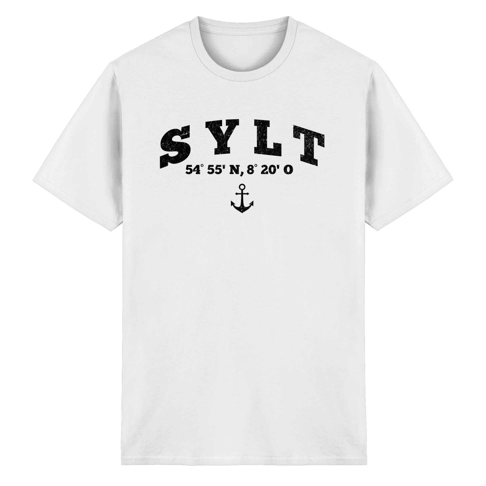 Sylt - Koordinaten und Anker - Heavy Cotton T-Shirt