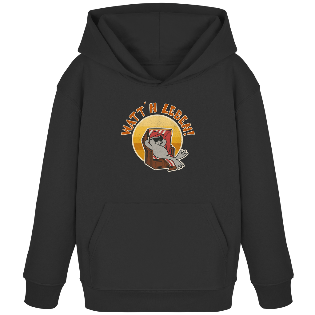 Watt´n Leben! Retro-Design Chill-Robbe im Strandkorb - Kids Organic Hoodie