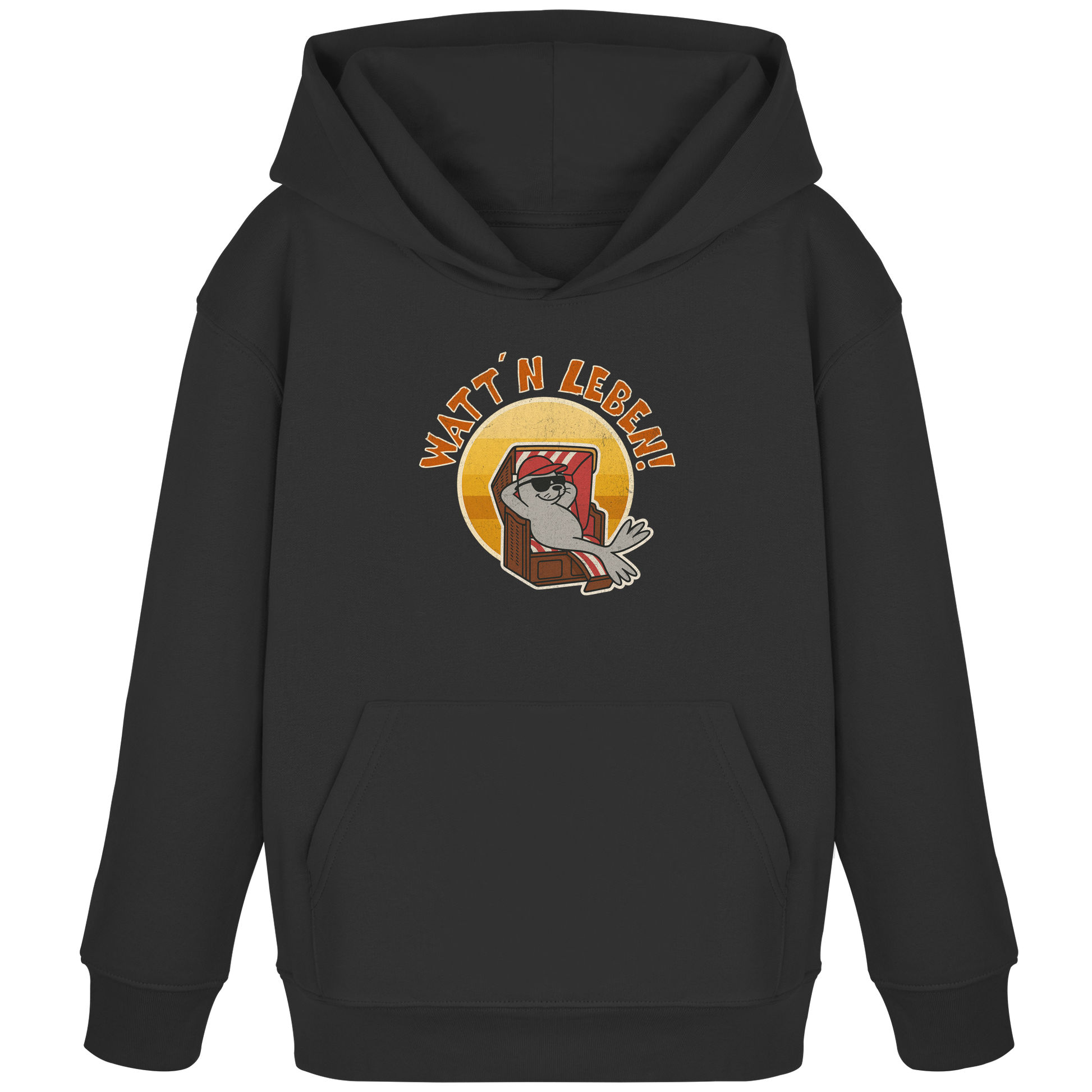 Watt´n Leben! Retro-Design Chill-Robbe im Strandkorb - Kids Organic Hoodie