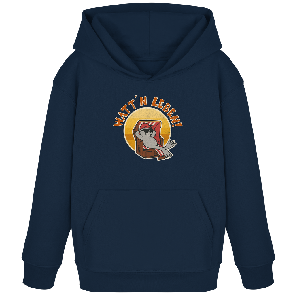Watt´n Leben! Retro-Design Chill-Robbe im Strandkorb - Kids Organic Hoodie