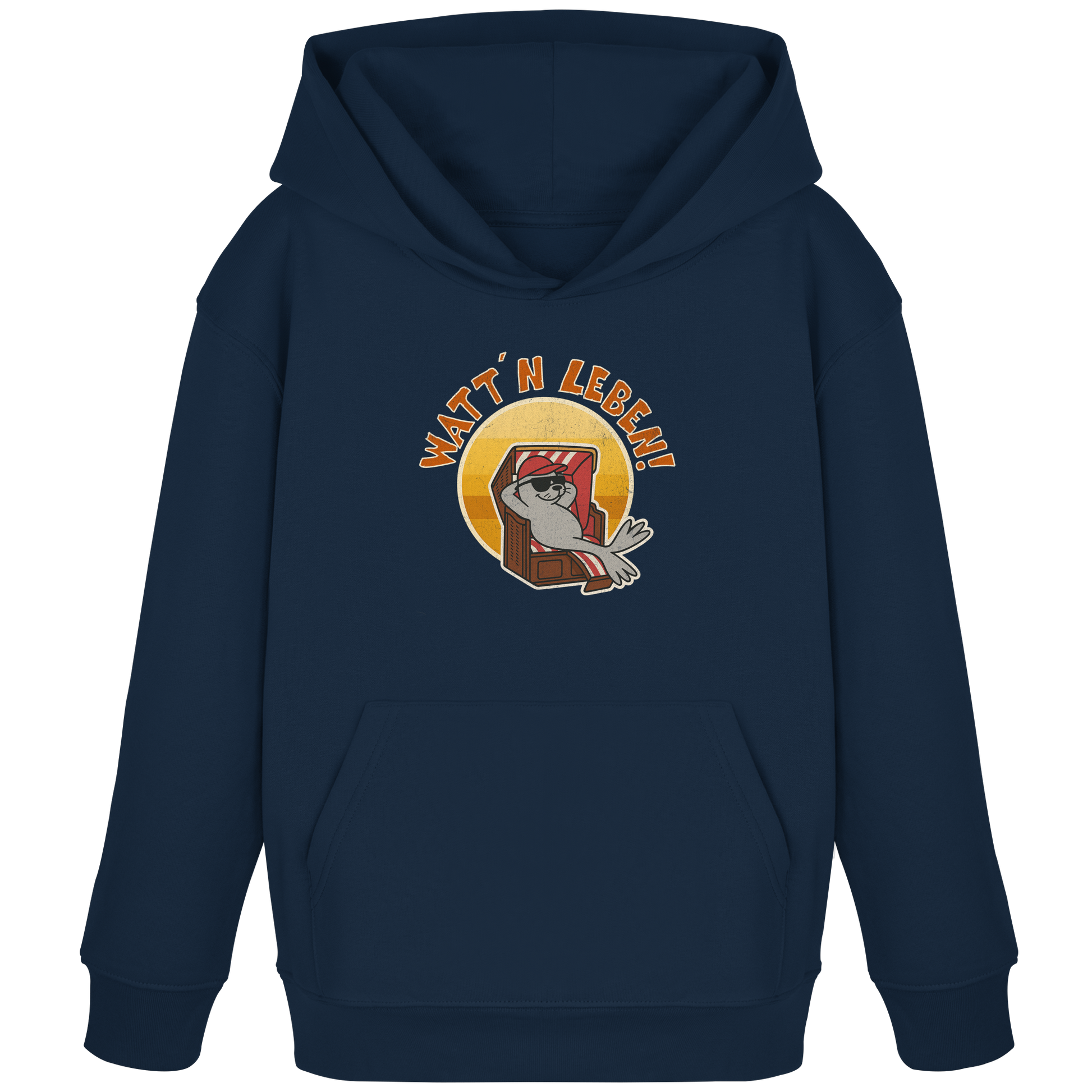 Watt´n Leben! Retro-Design Chill-Robbe im Strandkorb - Kids Organic Hoodie
