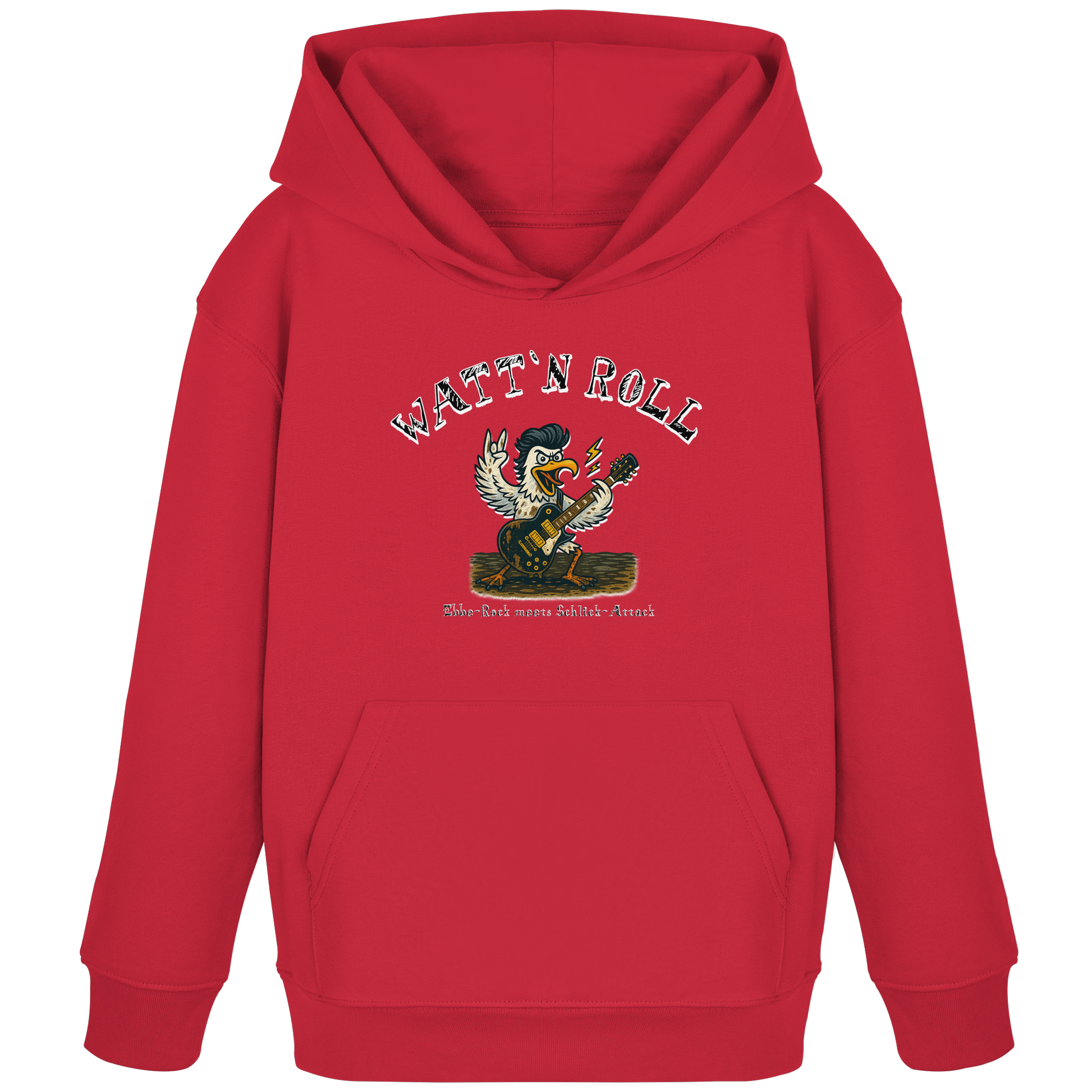 Watt`n Roll, Ebbe-Rock meets Schlick-Attack - Kids Organic Hoodie