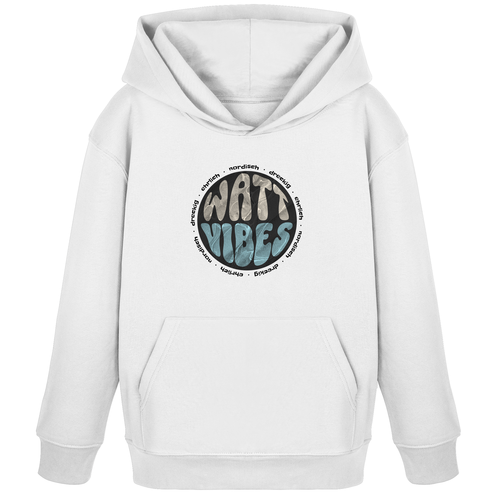 Watt Vibes, dreckig, ehrlich, nordisch - Kids Organic Hoodie