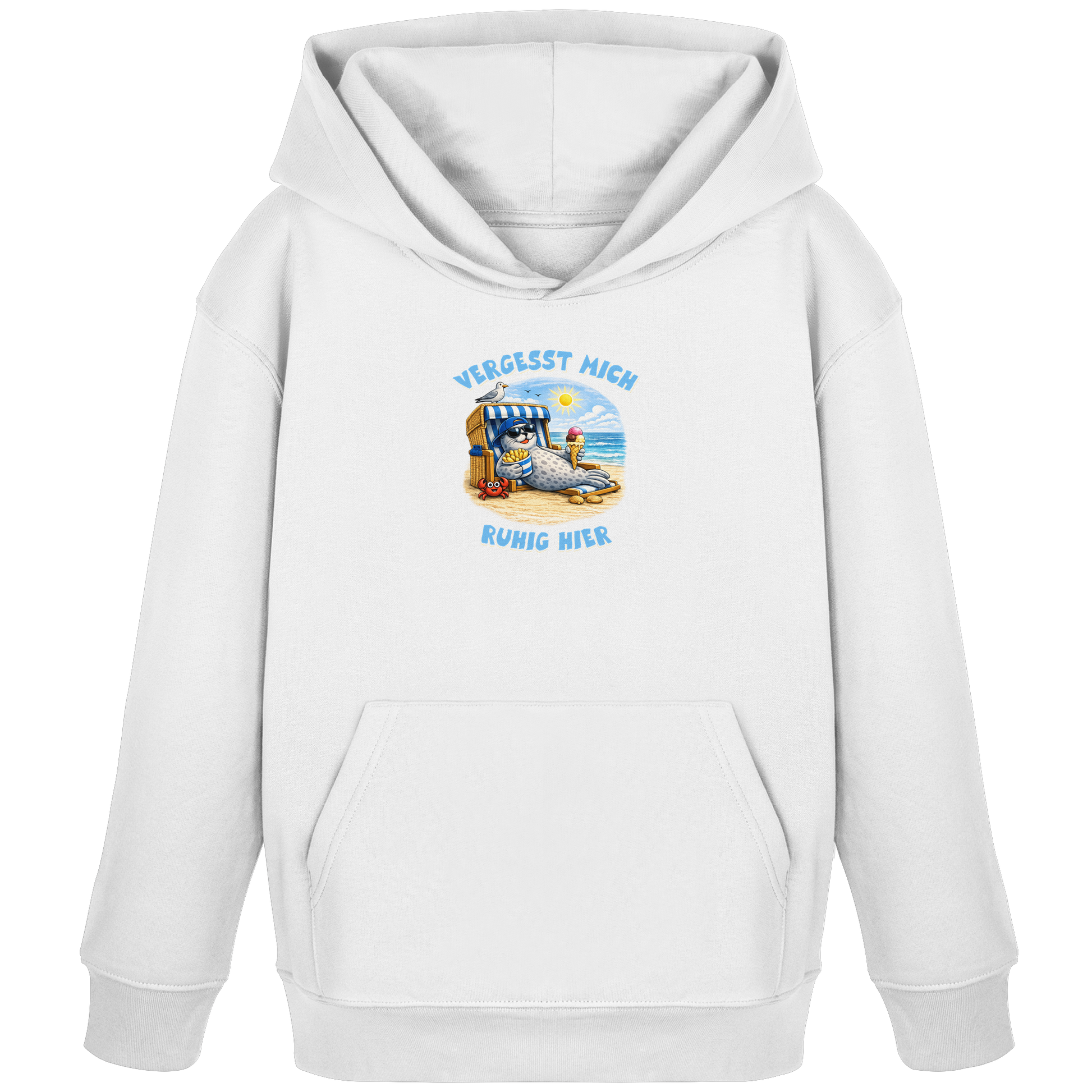 Vergesst mich ruhig hier - Nordsee-Comicdesign - Kids Organic Hoodie