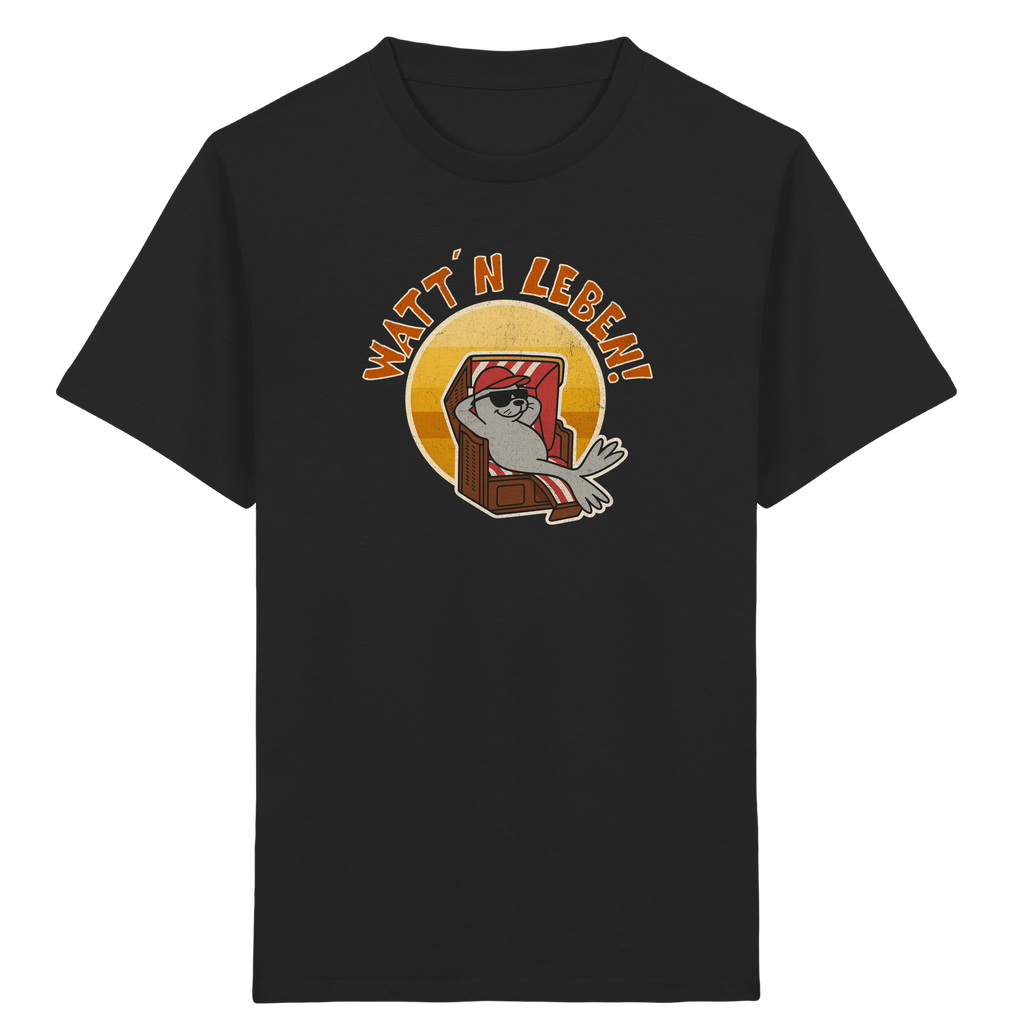 Watt´n Leben! Retro-Design Chill-Robbe im Strandkorb - Kids Organic Shirt
