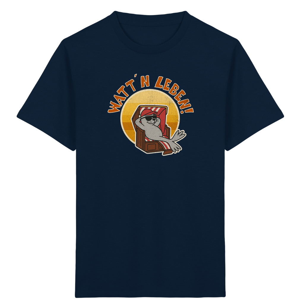 Watt´n Leben! Retro-Design Chill-Robbe im Strandkorb - Kids Organic Shirt