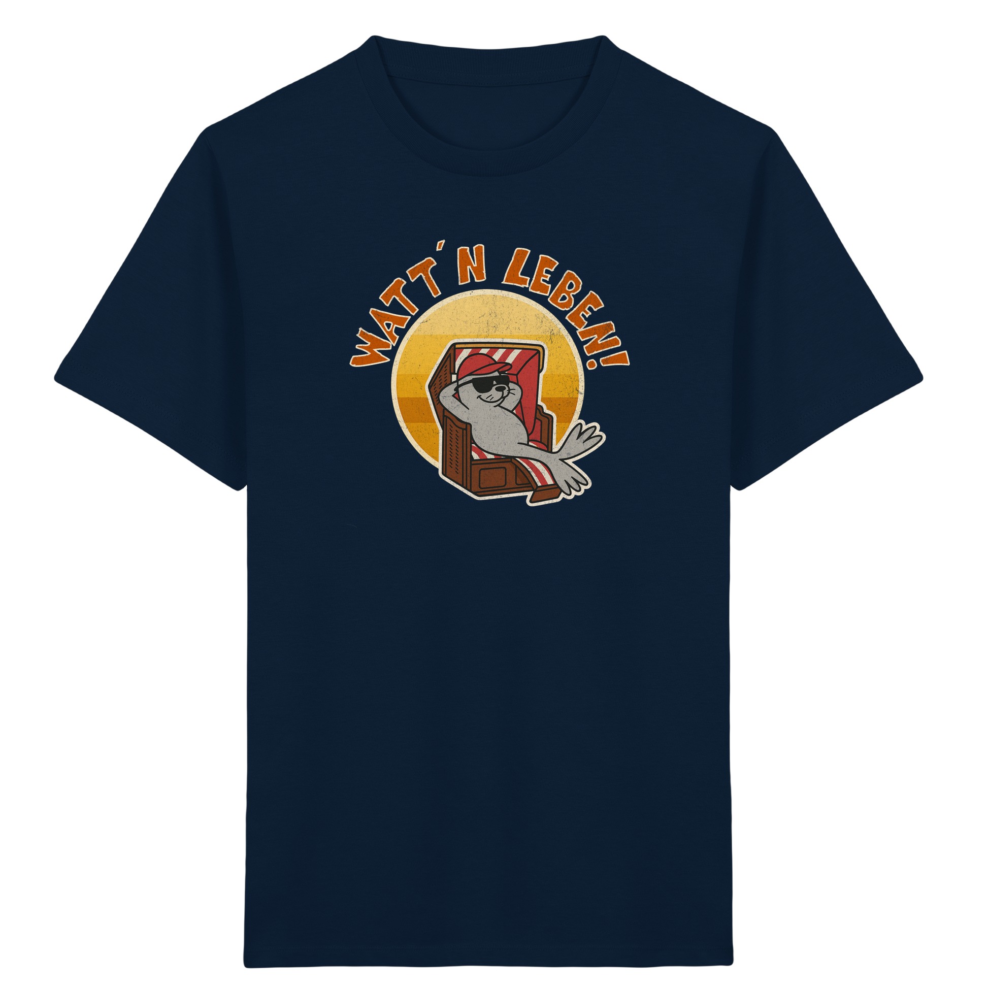 Watt´n Leben! Retro-Design Chill-Robbe im Strandkorb - Kids Organic Shirt