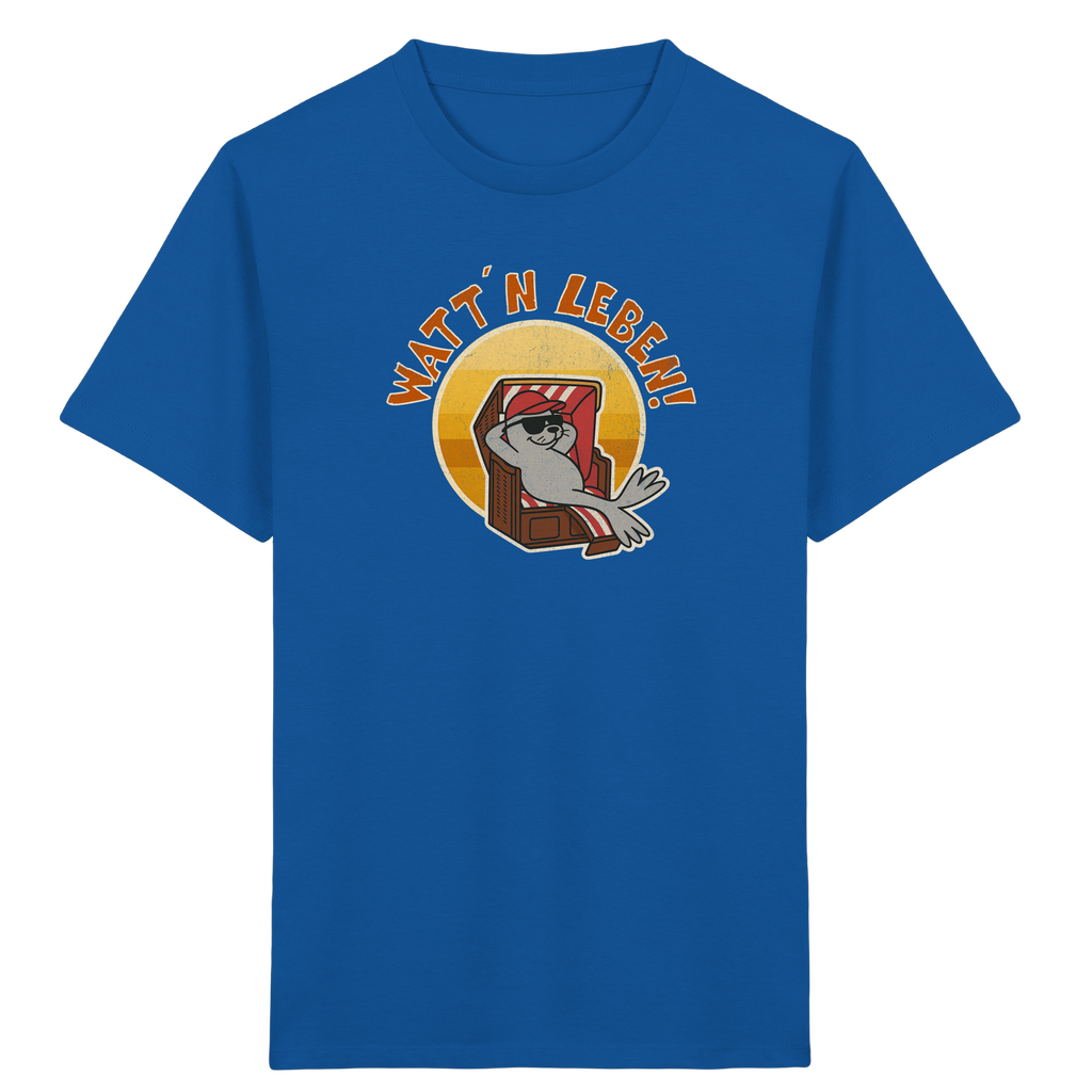 Watt´n Leben! Retro-Design Chill-Robbe im Strandkorb - Kids Organic Shirt