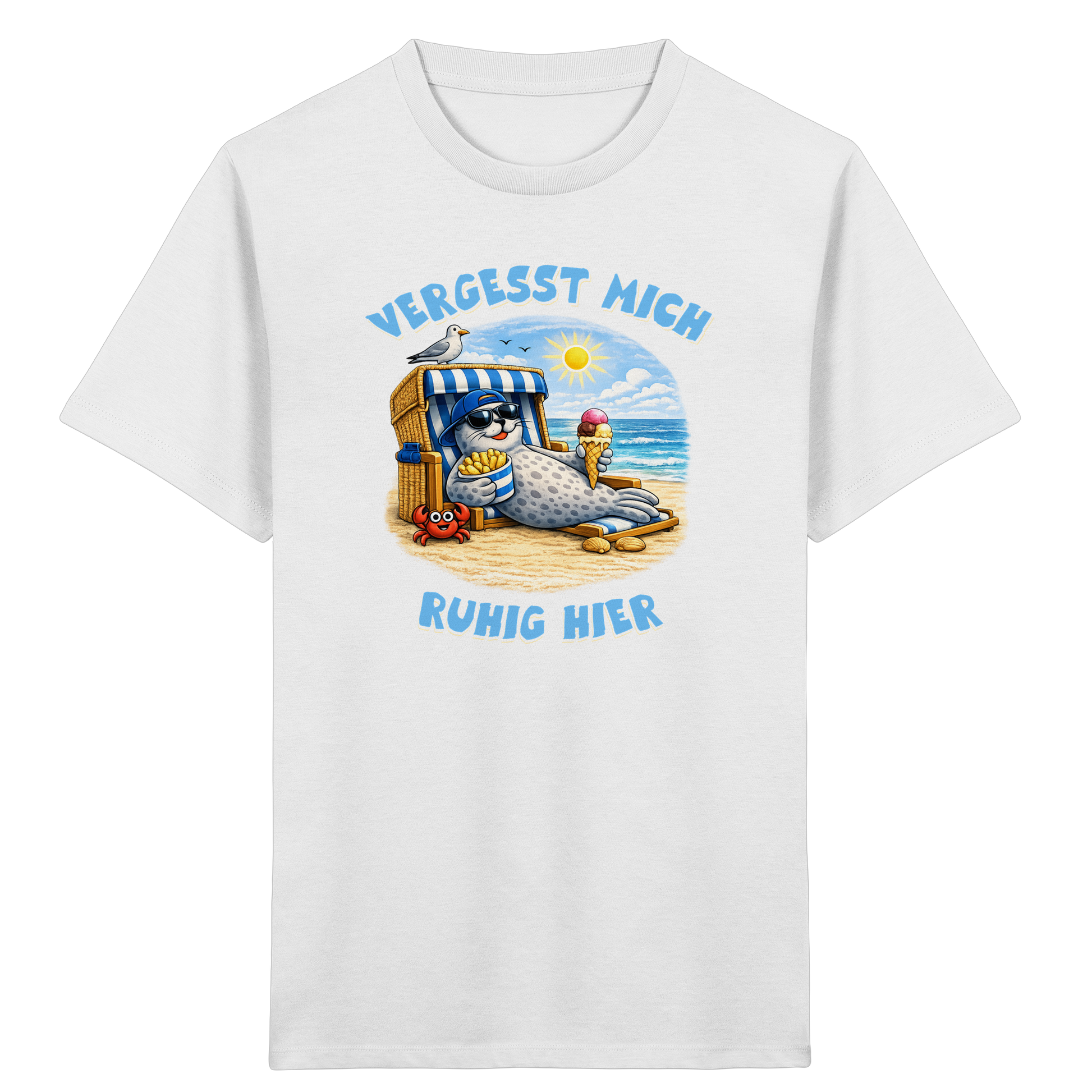 Vergesst mich ruhig hier - Nordsee-Comicdesign - Kids Organic Shirt