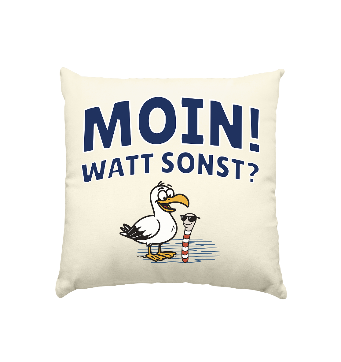 Moin! Watt Sonst? - Kissen natur 40x40cm