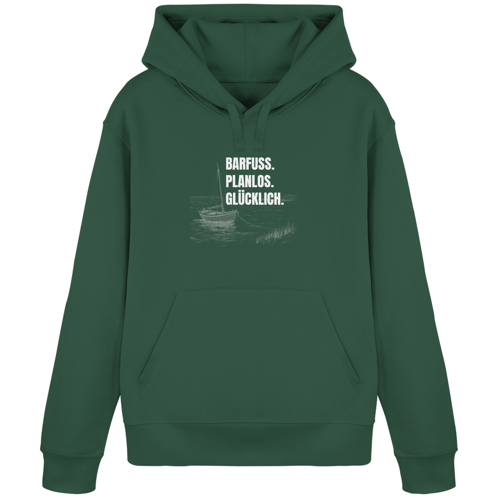 Barfuss. Planlos. Glücklich. - Organic Basic Hoodie