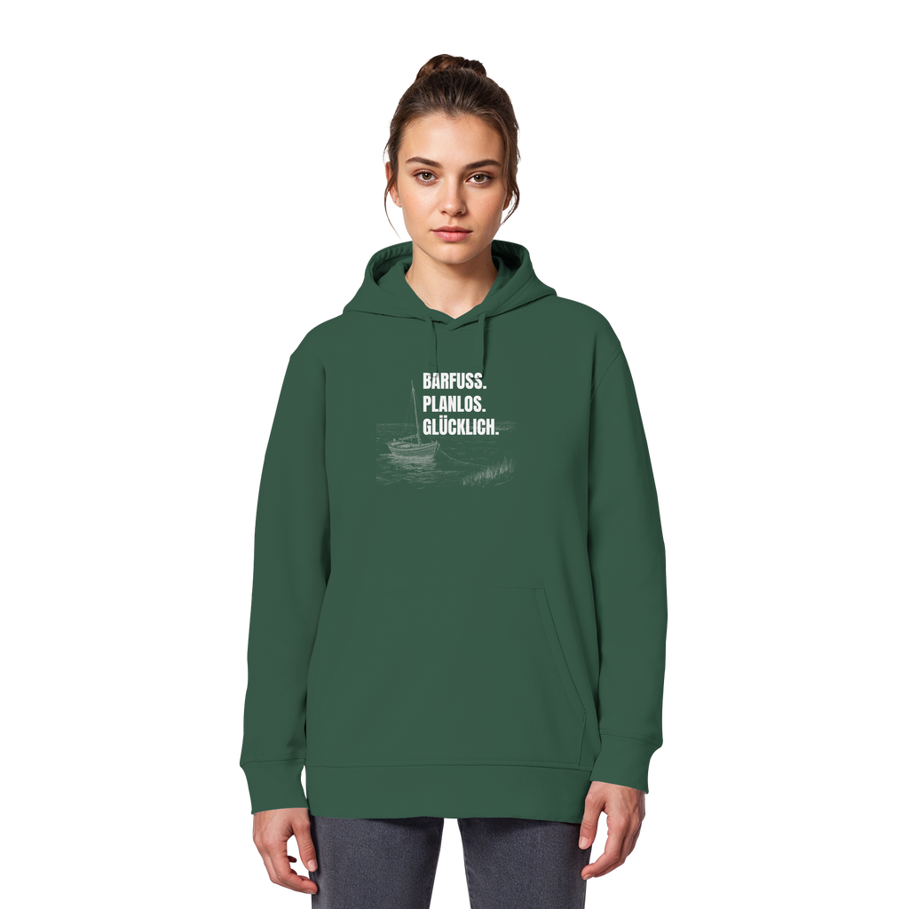 Barfuss. Planlos. Glücklich. - Organic Basic Hoodie