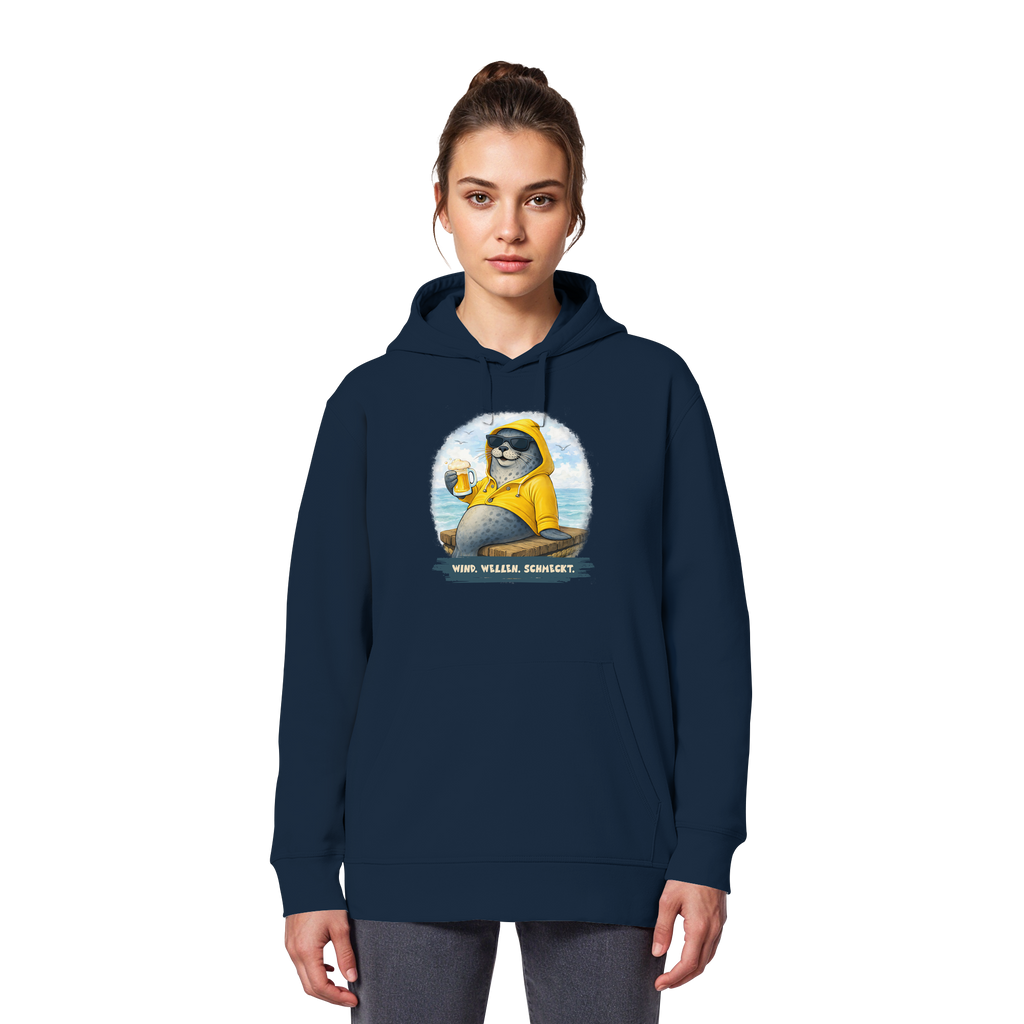 Robbe chillig mit Bier - Organic Basic Hoodie
