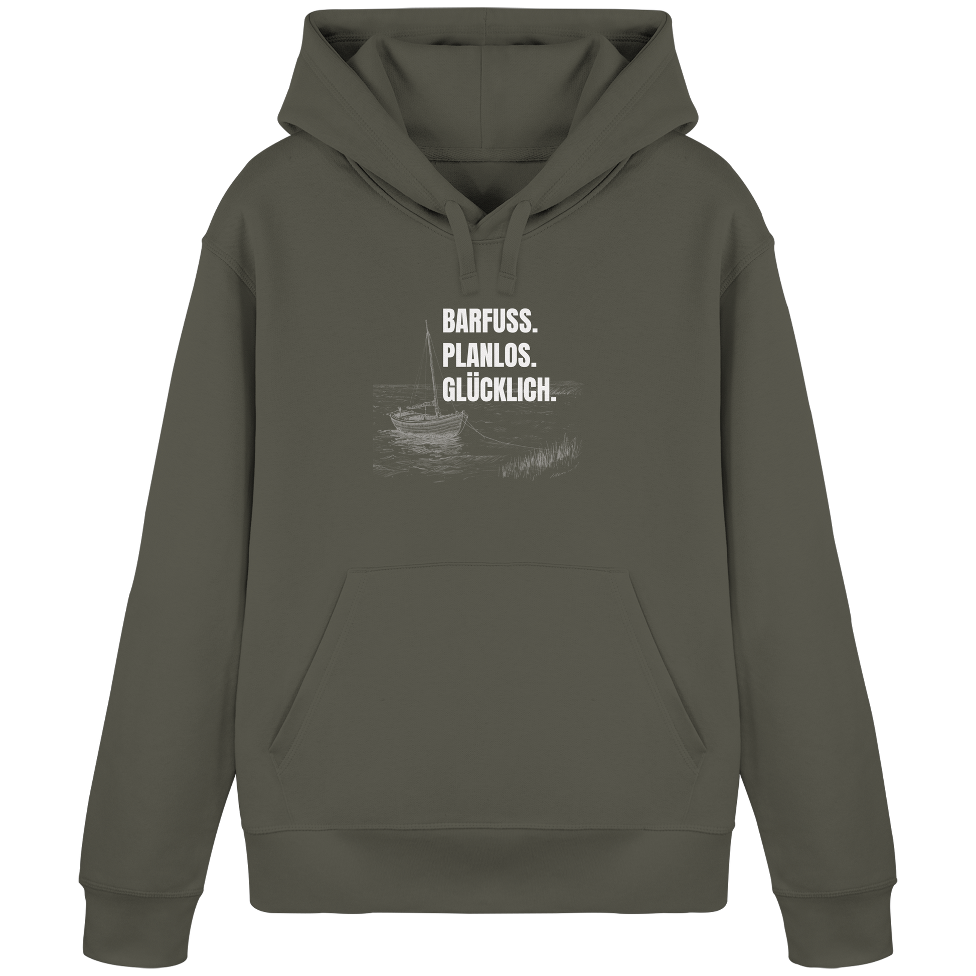 Barfuss. Planlos. Glücklich. - Organic Basic Hoodie