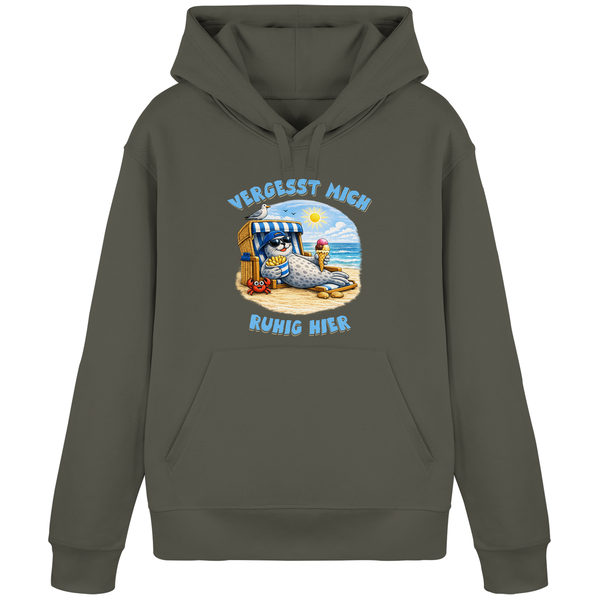 Vergesst mich ruhig hier - Nordsee-Comicdesign - Organic Basic Hoodie