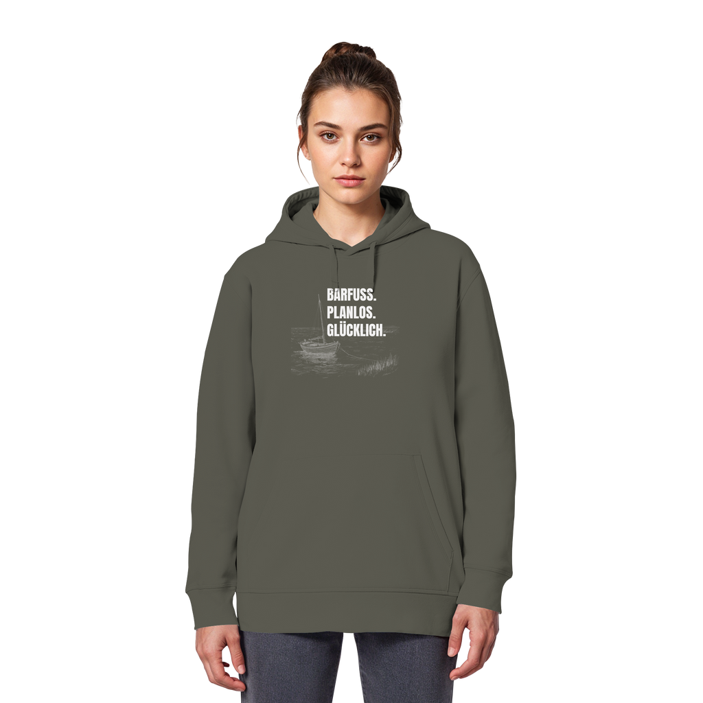 Barfuss. Planlos. Glücklich. - Organic Basic Hoodie
