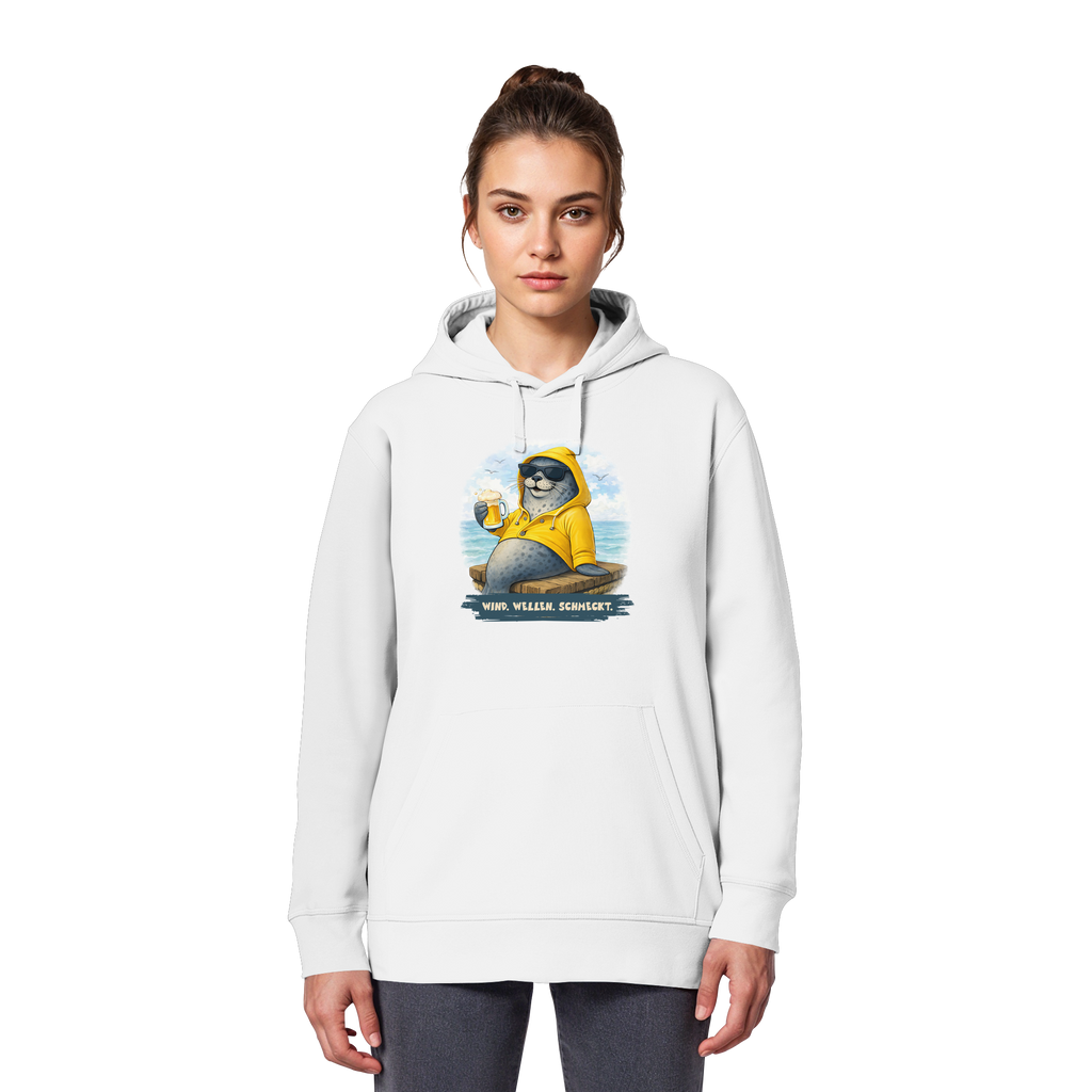 Robbe chillig mit Bier - Organic Basic Hoodie