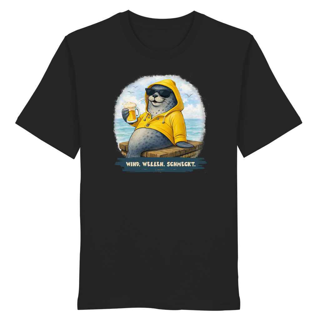Robbe chillig mit Bier - Organic Shirt