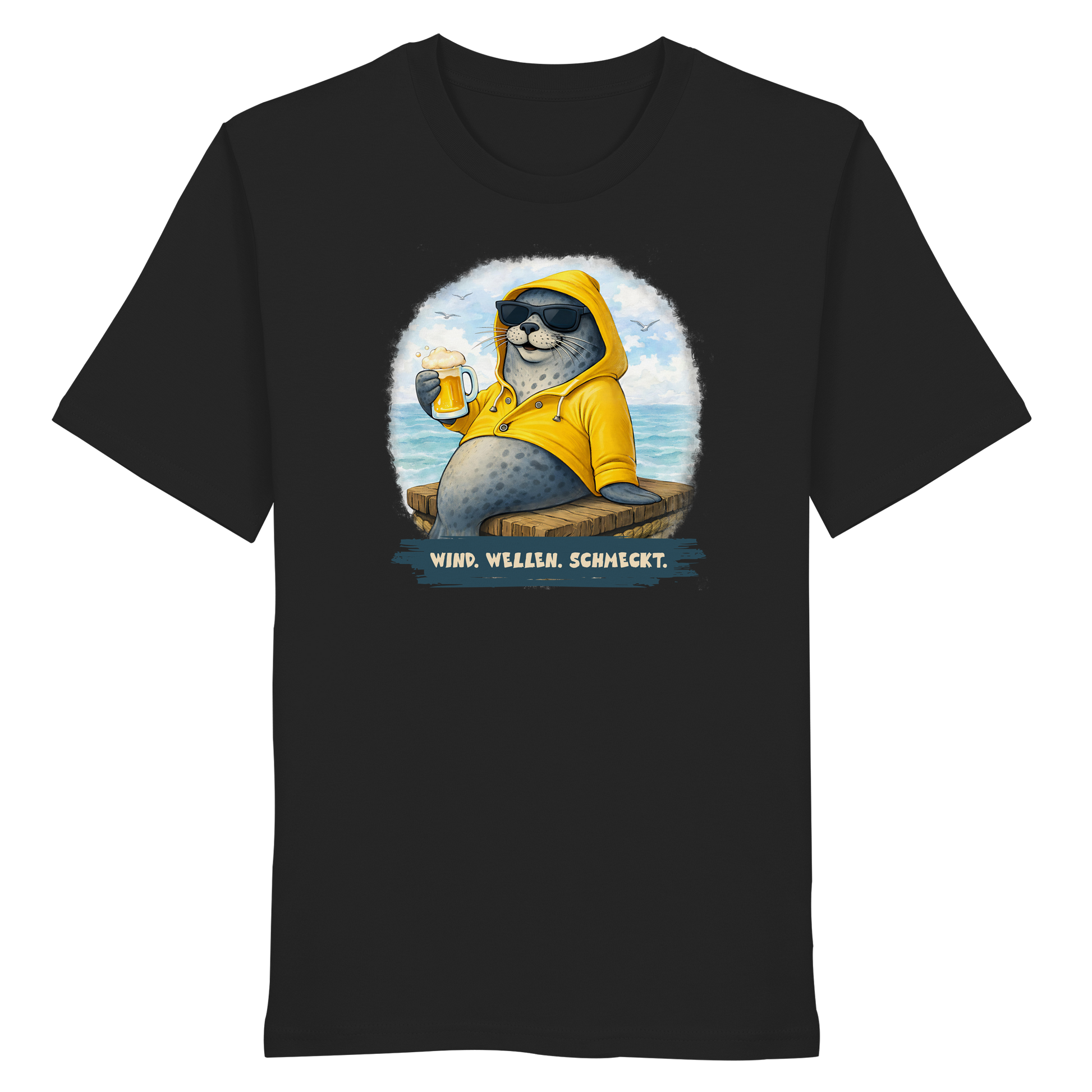 Robbe chillig mit Bier - Organic Shirt