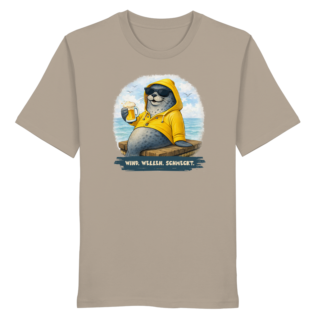 Robbe chillig mit Bier - Organic Shirt