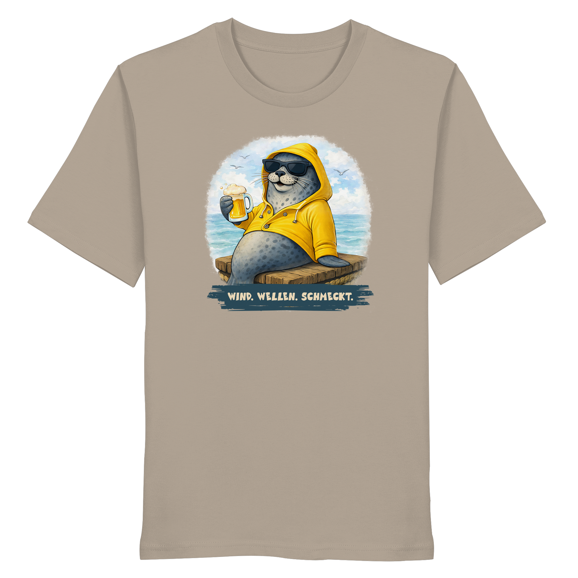 Robbe chillig mit Bier - Organic Shirt