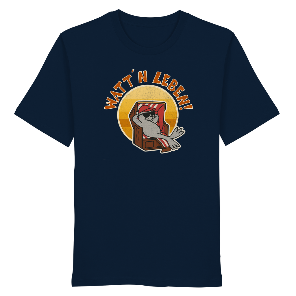 Watt´n Leben! Retro-Design Chill-Robbe im Strandkorb - Organic Shirt