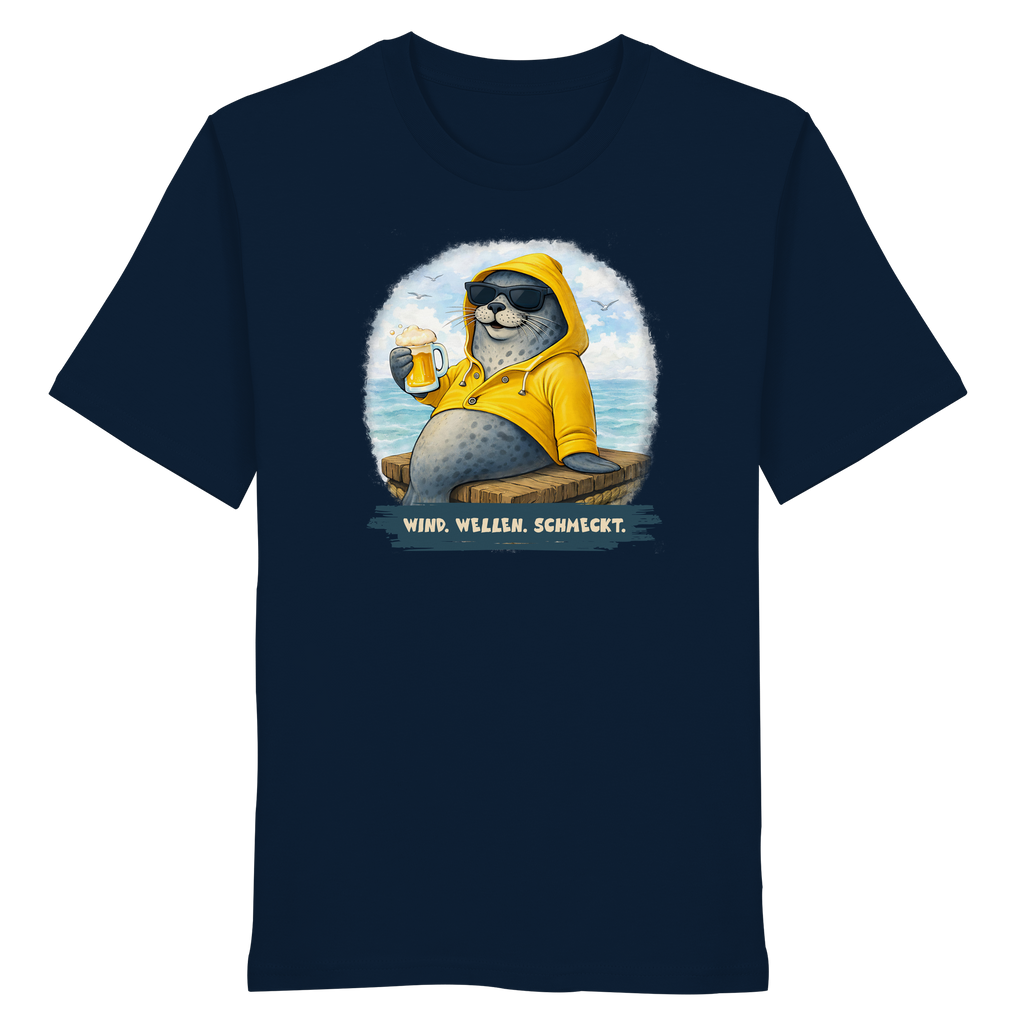 Robbe chillig mit Bier - Organic Shirt