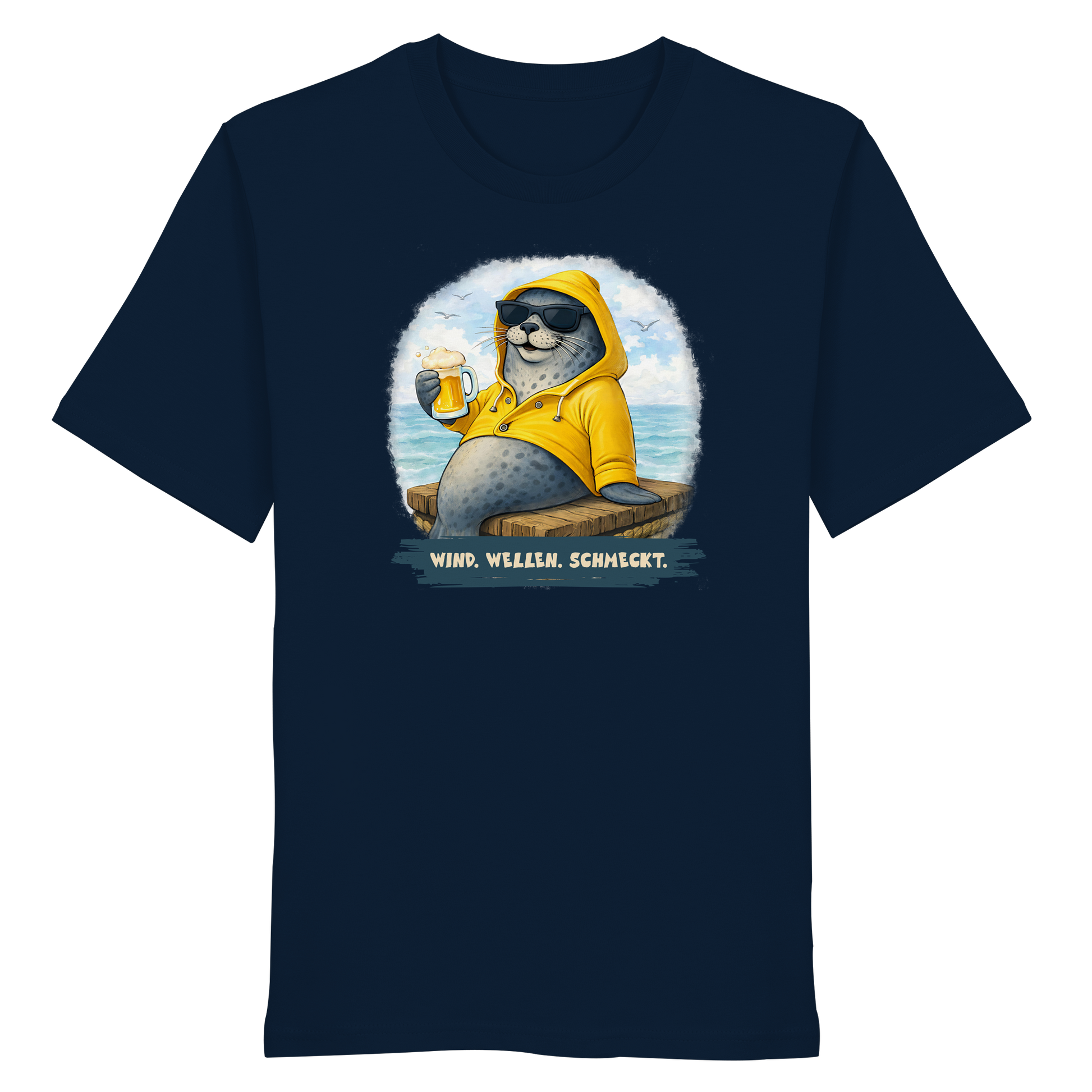 Robbe chillig mit Bier - Organic Shirt