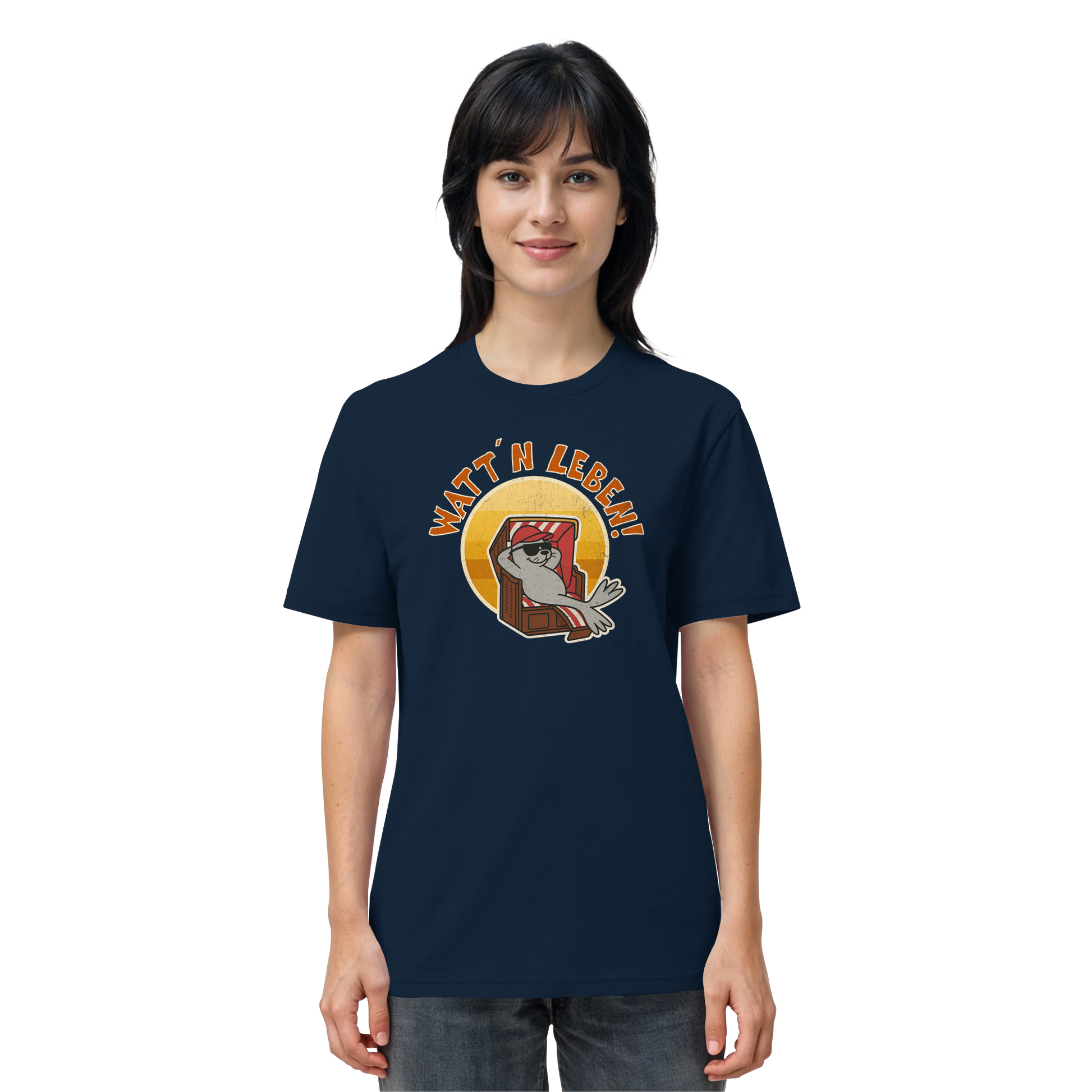 Watt´n Leben! Retro-Design Chill-Robbe im Strandkorb - Organic Shirt