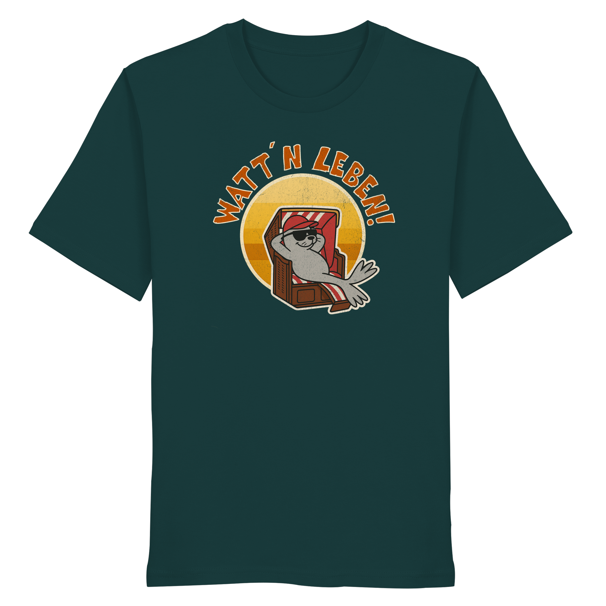 Watt´n Leben! Retro-Design Chill-Robbe im Strandkorb - Organic Shirt