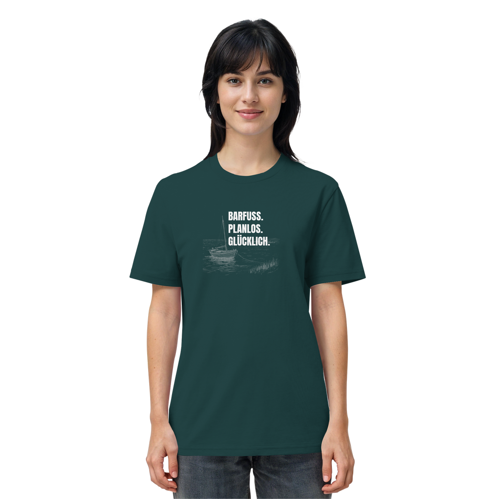 Barfuss. Planlos. Glücklich. - Organic Shirt