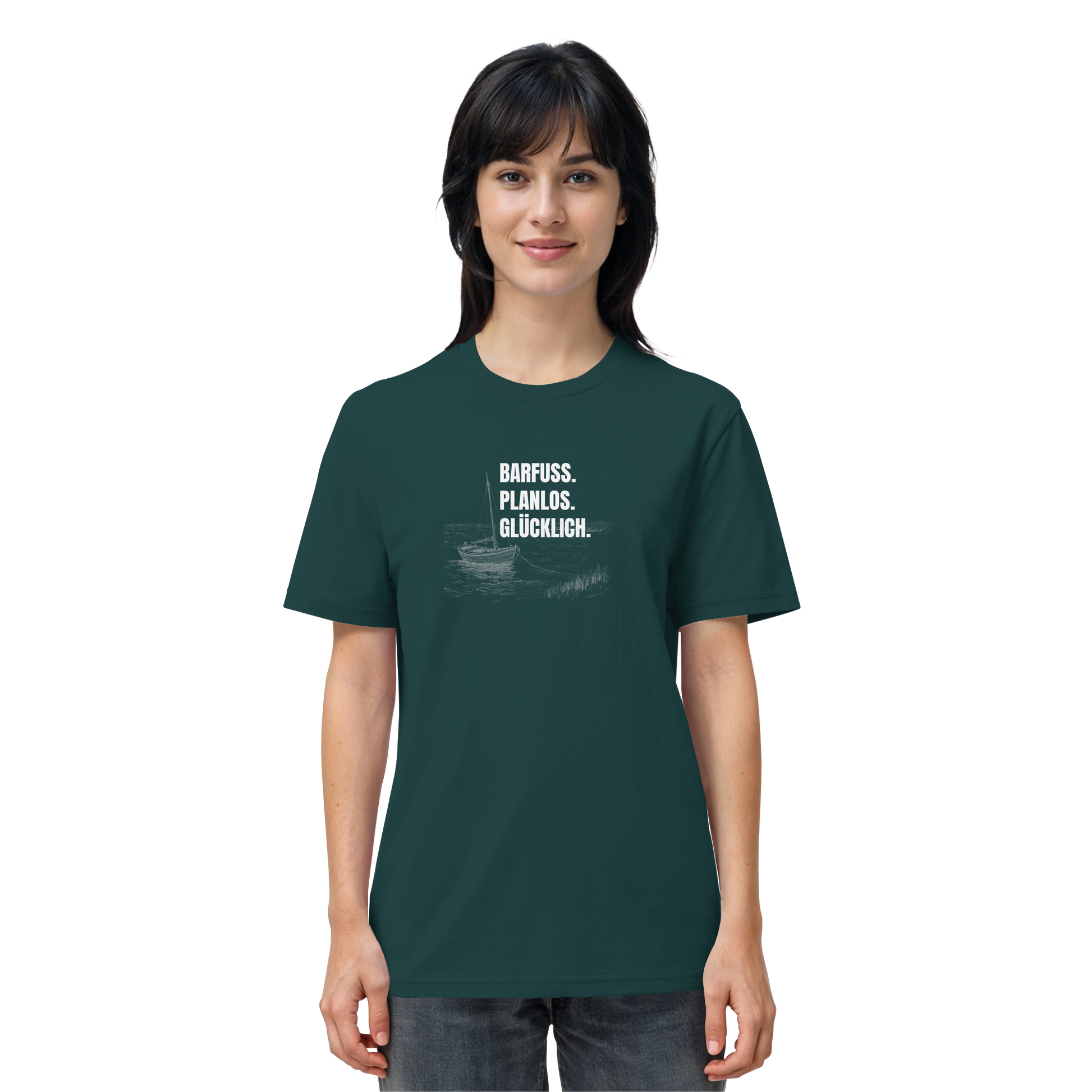 Barfuss. Planlos. Glücklich. - Organic Shirt