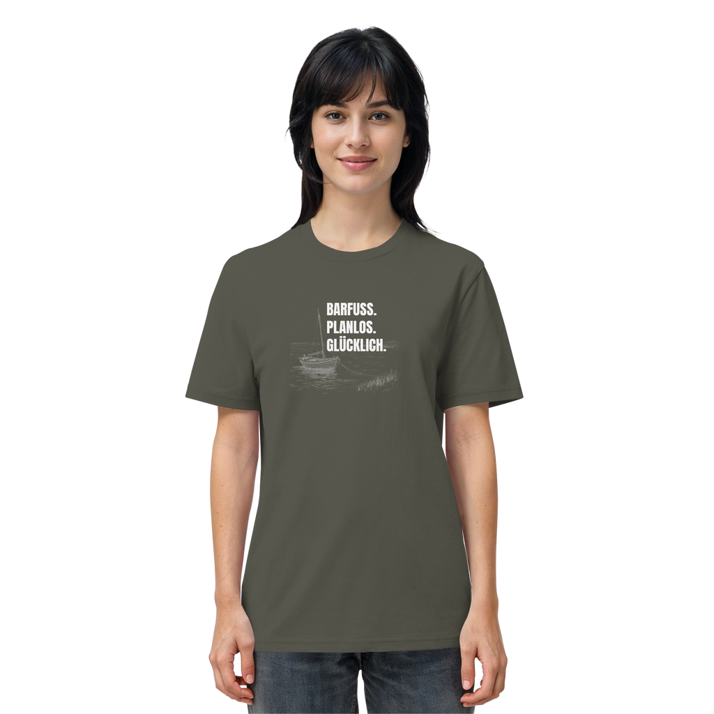 Barfuss. Planlos. Glücklich. - Organic Shirt