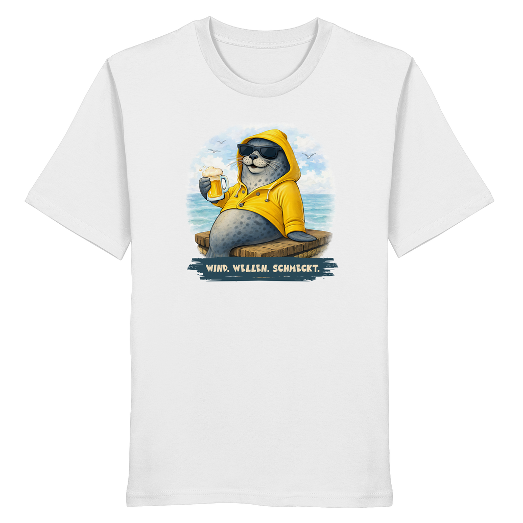 Robbe chillig mit Bier - Organic Shirt