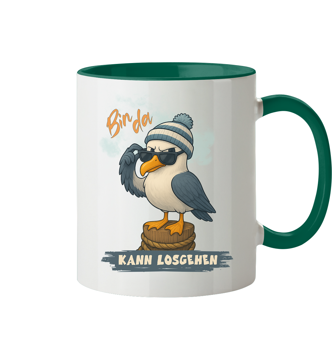 Bin da - kann losgehen - Tasse zweifarbig