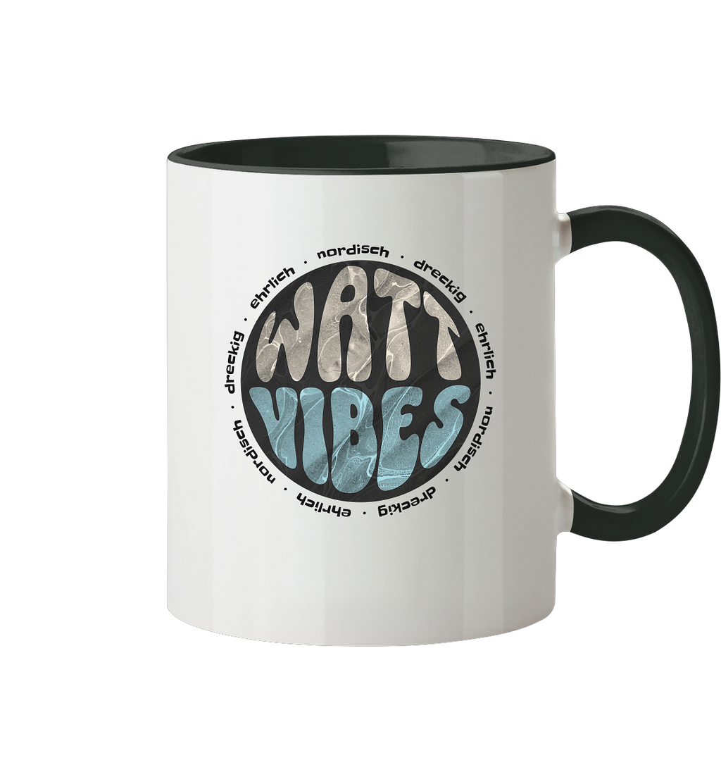 Watt Vibes, dreckig, ehrlich, nordisch - Tasse zweifarbig