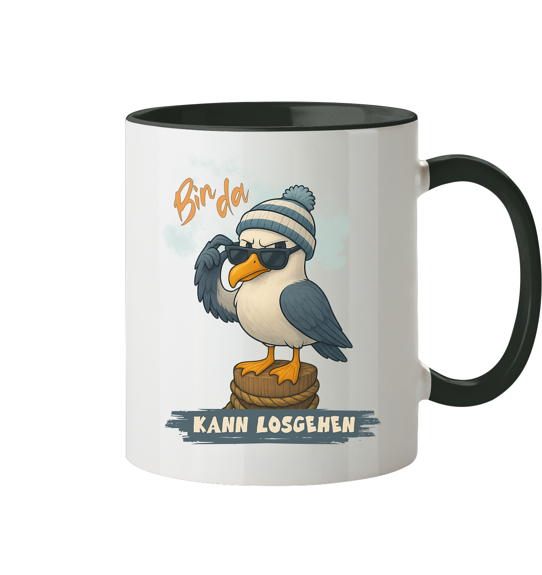 Bin da - kann losgehen - Tasse zweifarbig