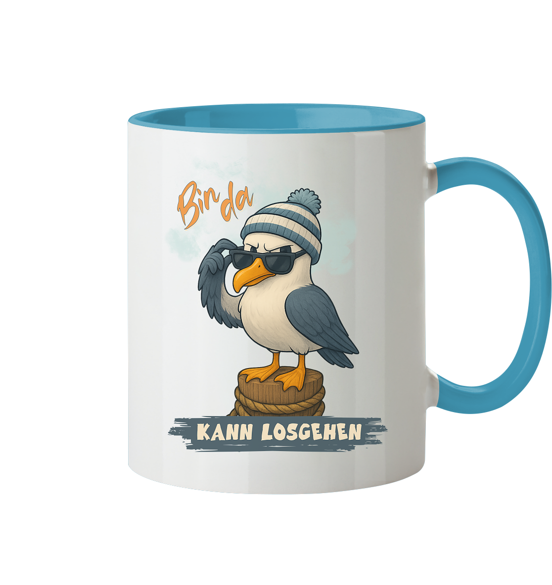 Bin da - kann losgehen - Tasse zweifarbig
