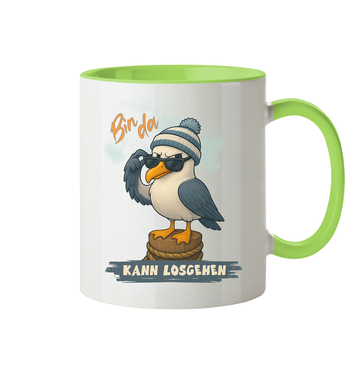Bin da - kann losgehen - Tasse zweifarbig