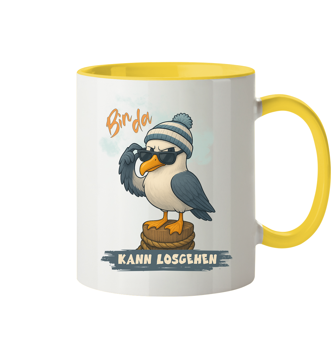 Bin da - kann losgehen - Tasse zweifarbig
