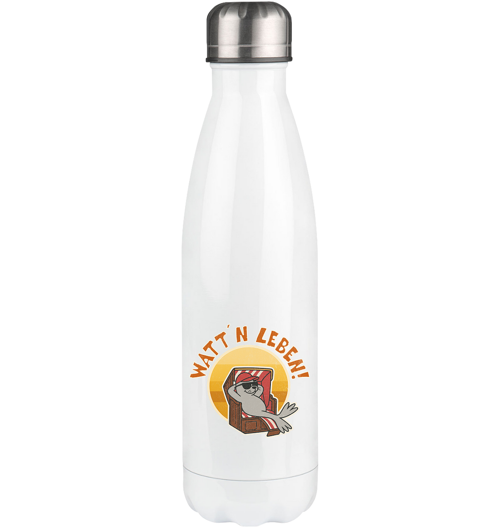 Watt´n Leben! Retro-Design Chill-Robbe im Strandkorb - Thermoflasche 500ml